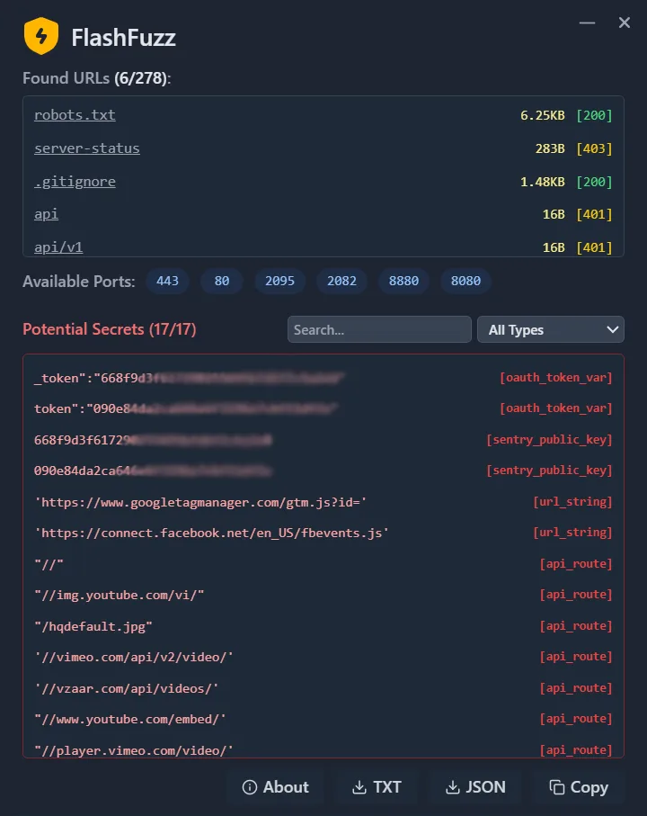Screenshot of FlashFuzz